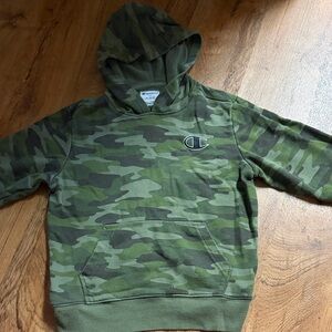 Champion Boys' Green Camo Hooded Sweatshirt